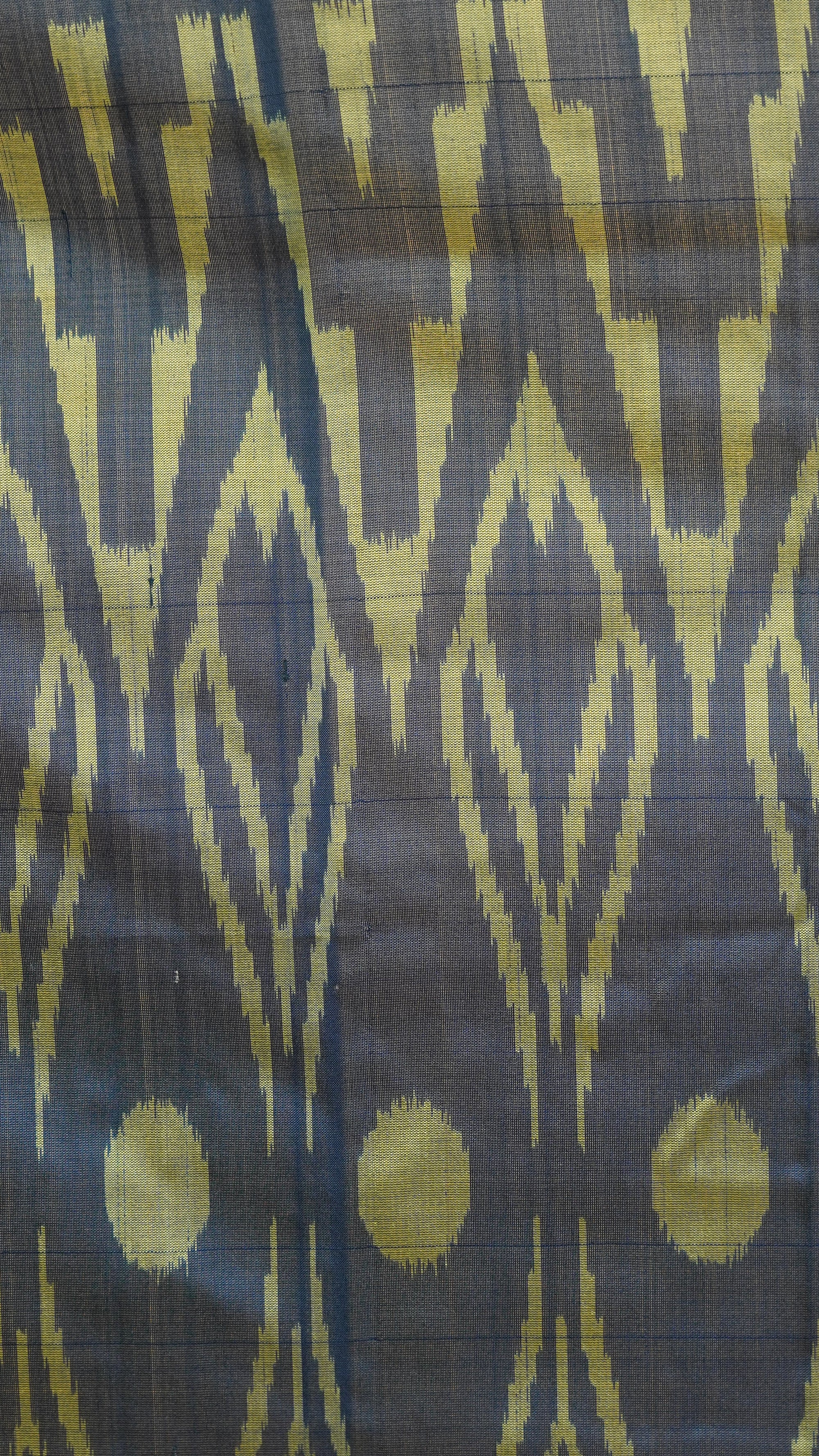 Bibhu Mohapatra Navy Blue &amp; Lime Green Mulberry Silk Odisha Ikat Saree