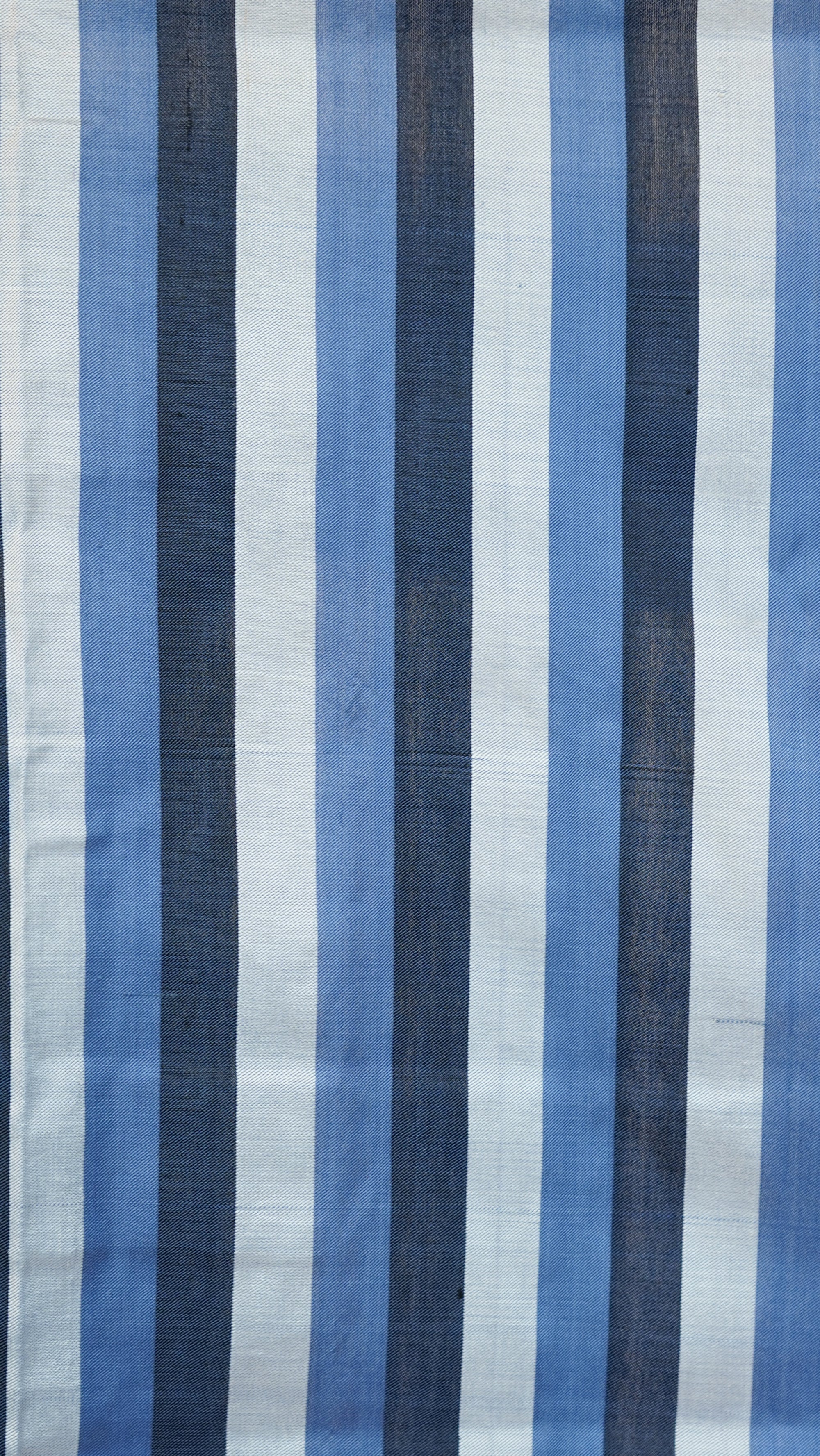 Grey, Blue &amp; White Mulberry Silk Pochampally Ikat Saree