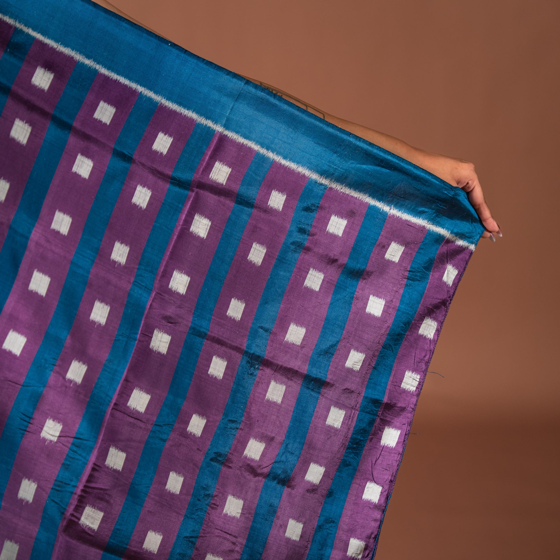Bibhu Mohapatra Blue & Purple Mulberry Silk Odisha Ikat Saree Ikatan