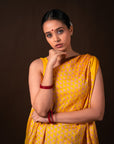 Bibhu Mohapatra Yellow & Grey Mulberry Silk Pochampally Ikat Saree Ikatan