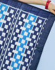 Bibhu Mohapatra Blue Mulberry Silk Odisha Geometric Ikat Saree Ikatan