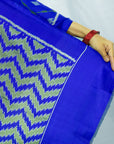 Bibhu Mohapatra Blue & Green Mulberry Silk Gujarat Ikat Saree Ikatan