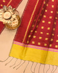 Brick Red & Yellow Mulberry Silk Odisha Ikat Stole