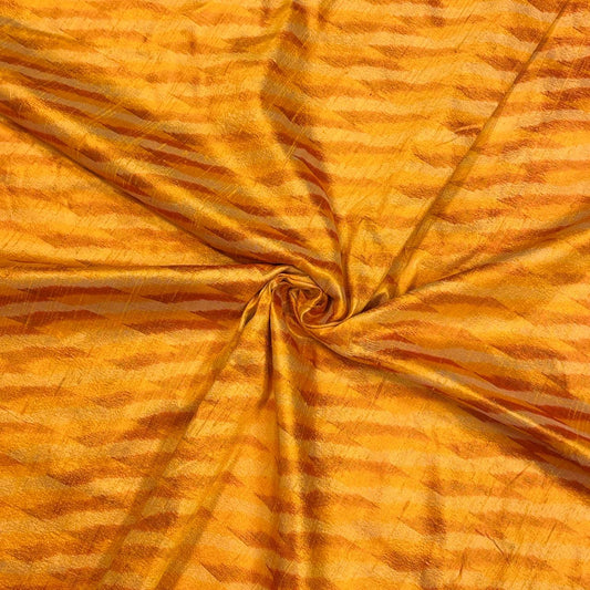 Shades of Yellow Raw Silk Pochampally Ikat Fabric