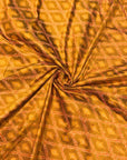 Golden Yellow Raw Silk Pochampally Ikat Fabric