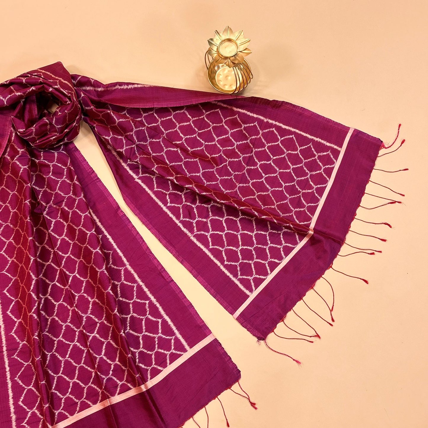 Purple Mulberry Silk Odisha Ikat Stole