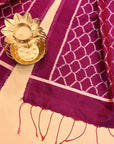 Purple Mulberry Silk Odisha Ikat Stole