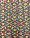 Black Raw Silk Pochampally Diamond Ikat Fabric