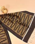 Coffee Brown Mulberry Silk Odisha Ikat Stole
