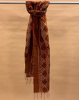 Brown Mulberry Silk Odisha Ikat Stole