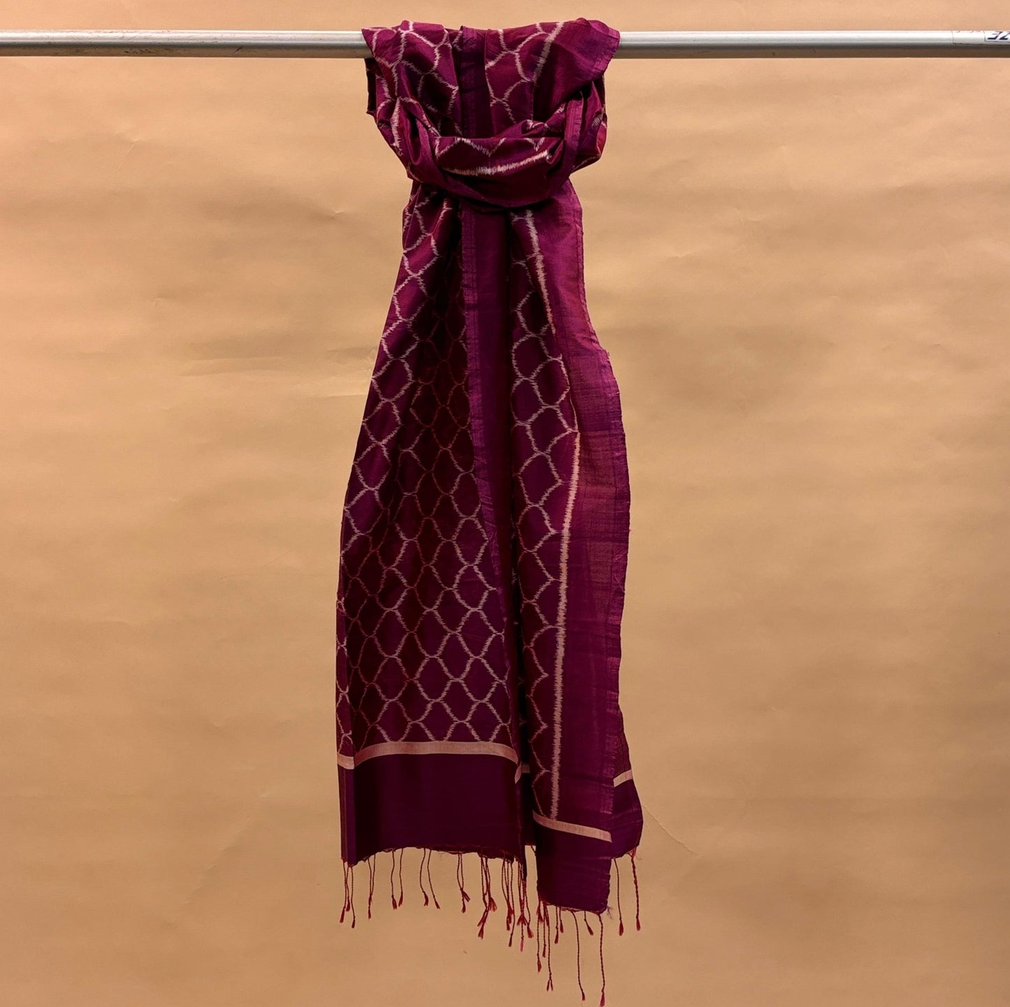 Purple Mulberry Silk Odisha Ikat Stole