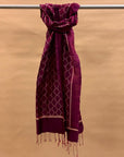 Purple Mulberry Silk Odisha Ikat Stole