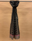 Grey and White Mulberry Silk Odisha Ikat Stole