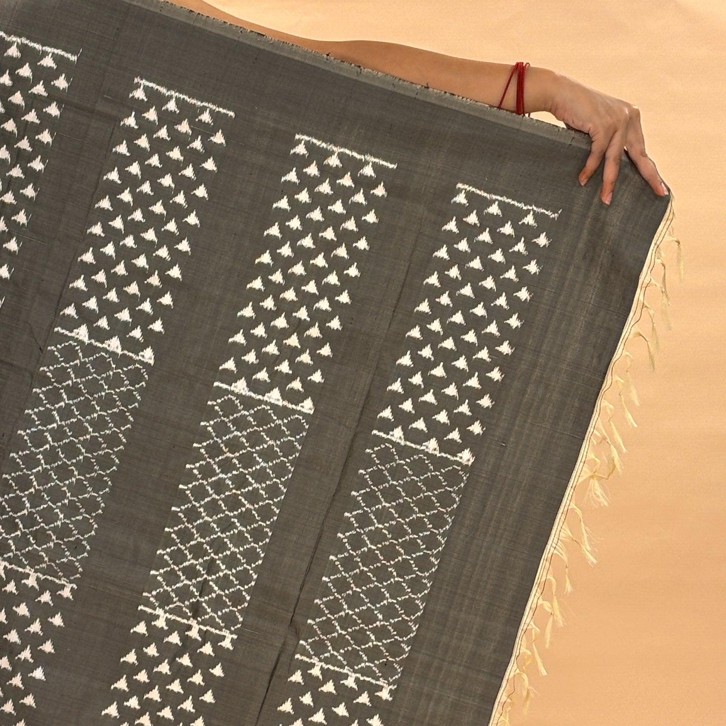 Bibhu Mohapatra Grey Mulberry Silk Pochampally Ikat Saree