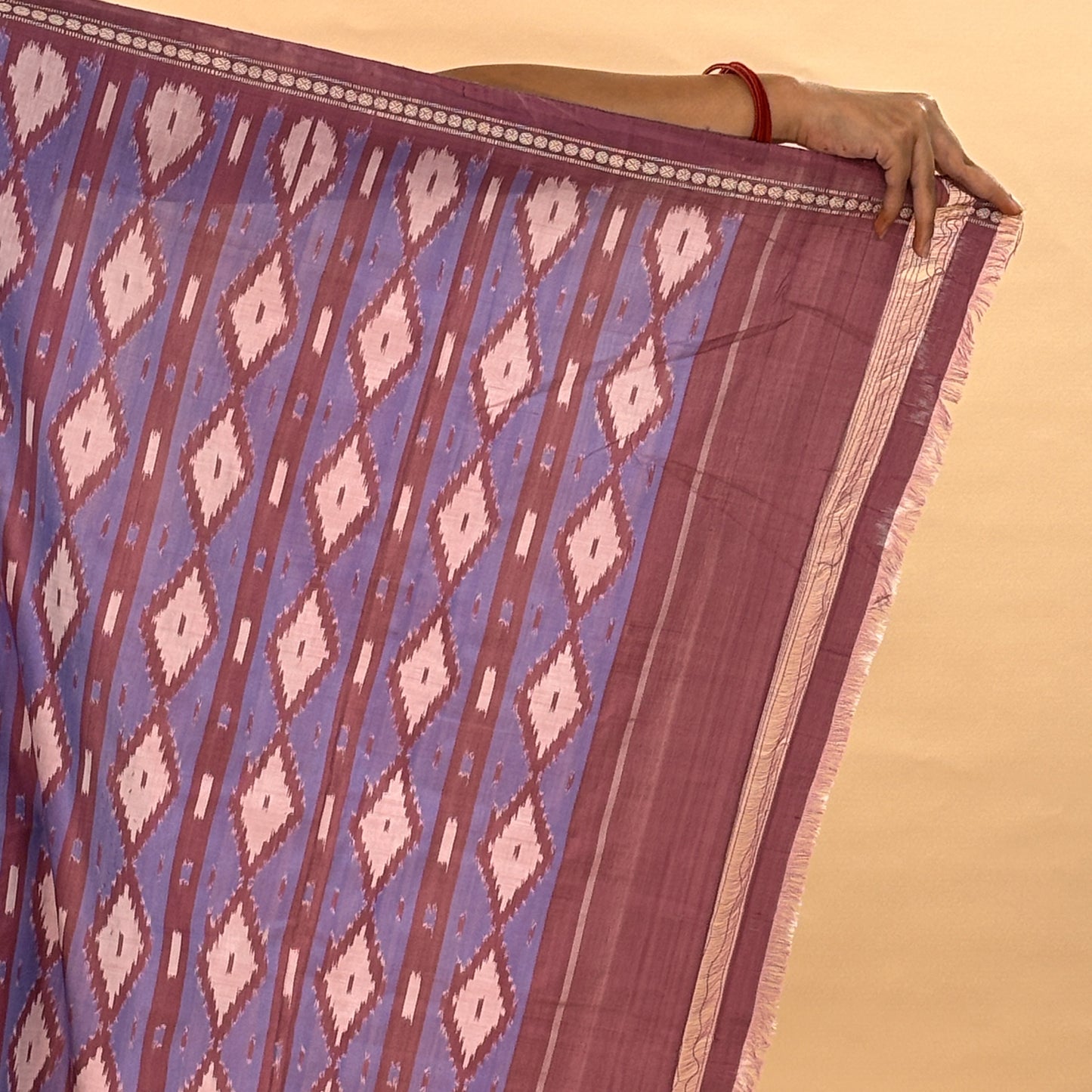 Bibhu Mohapatra Purple & Blue Mulberry Silk Pochampally Ikat Saree