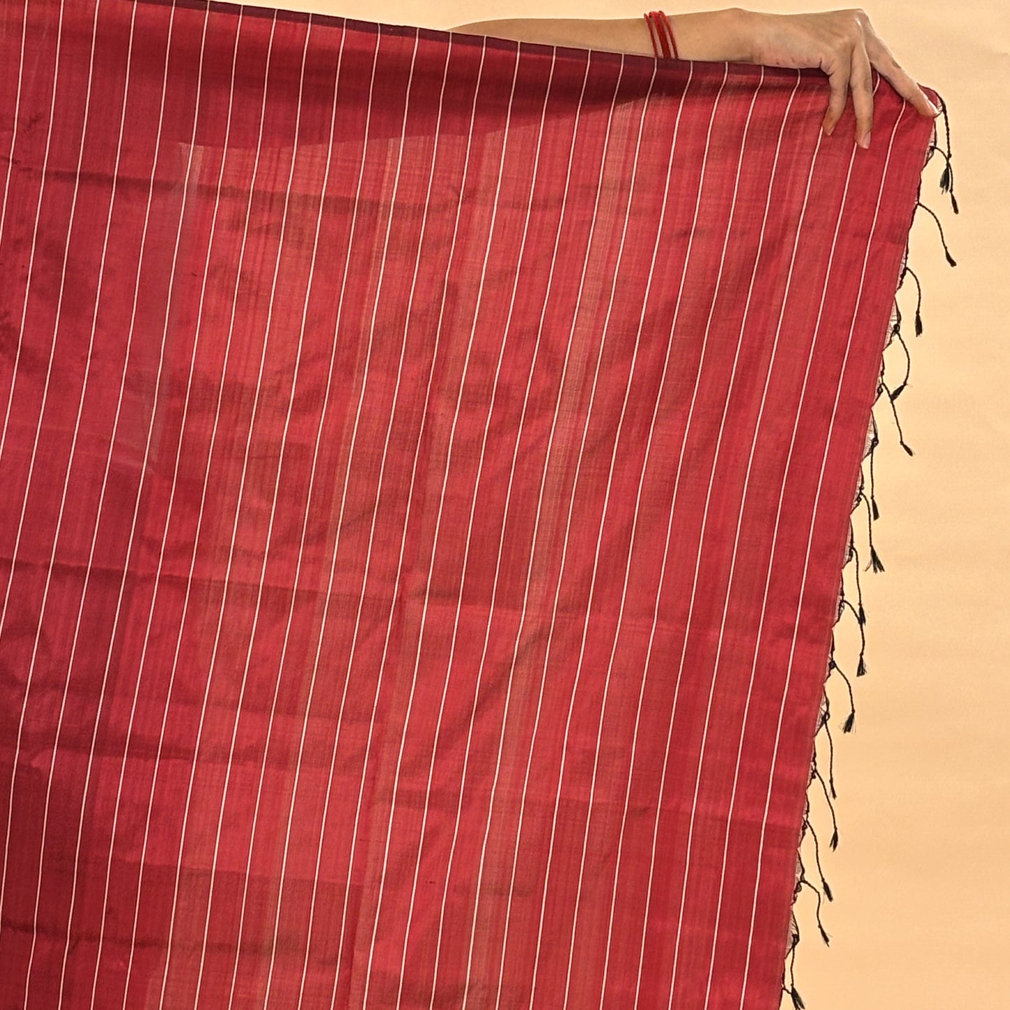 Maroon & Silver Mulberry Silk Odisha Ikat Saree