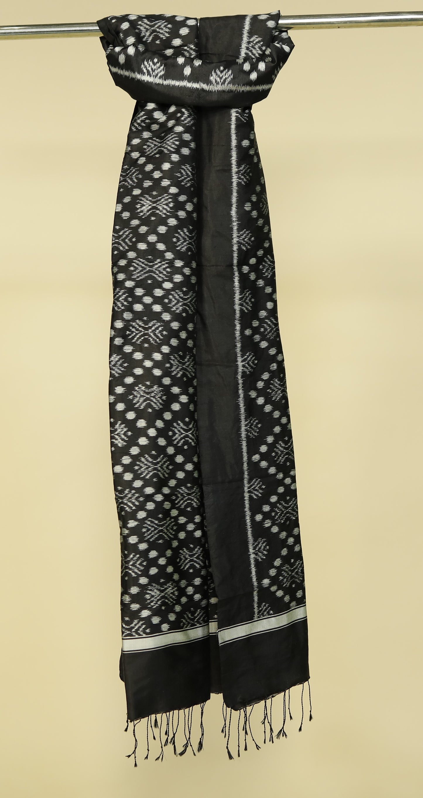 Black Mulberry Silk Odisha Ikat Stole