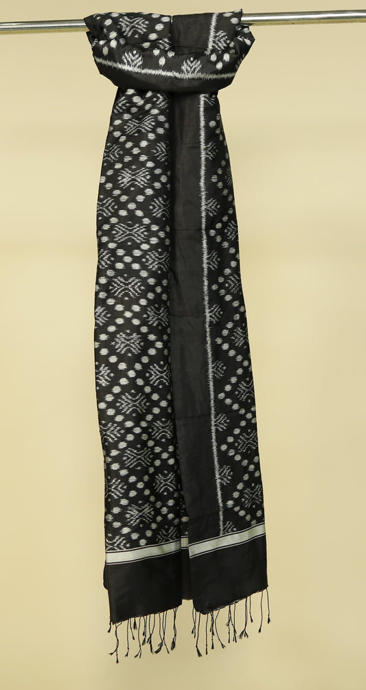 Black Mulberry Silk Odisha Ikat Stole