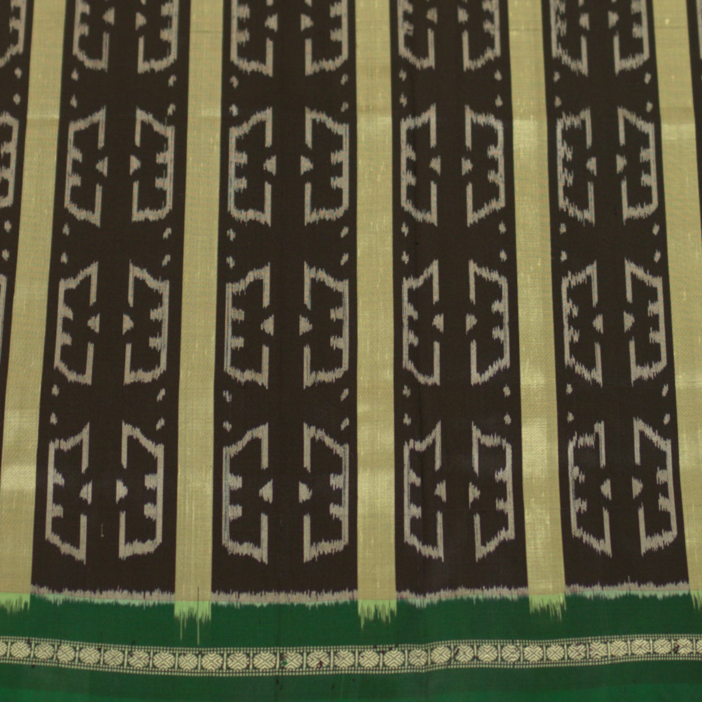 Bibhu Mohapatra Green & Black Mulberry Silk Odisha Ikat Saree