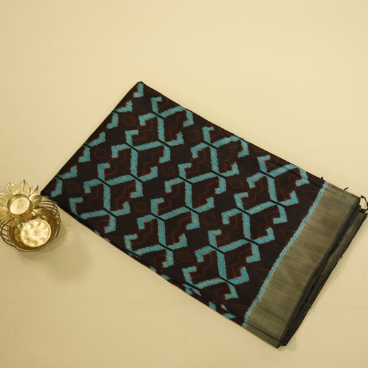 Bibhu Mohapatra Blue & Black Mulberry Silk Odisha Ikat Saree