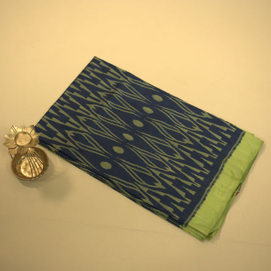 Bibhu Mohapatra Navy Blue & Lime Green Mulberry Silk Odisha Ikat Saree