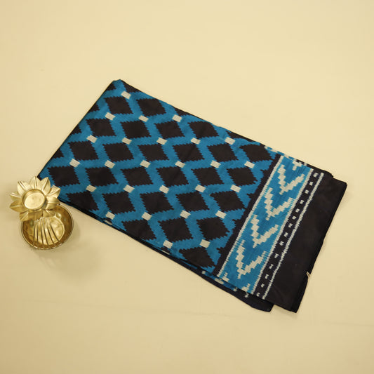 Bibhu Mohapatra Dual Shade Blue & Silver Mulberry Silk Odisha Ikat Saree
