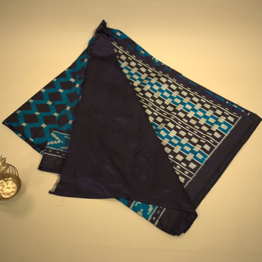 Bibhu Mohapatra Dual Shade Blue & Silver Mulberry Silk Odisha Ikat Saree