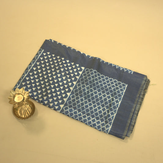 Bibhu Mohapatra Blue Mulberry Silk Pochampally Ikat Saree