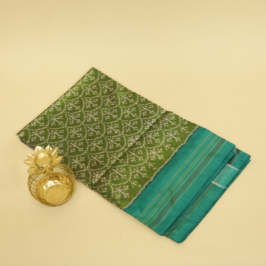 Sage Green & Peacock Green Mulberry Silk Patola Ikat Saree