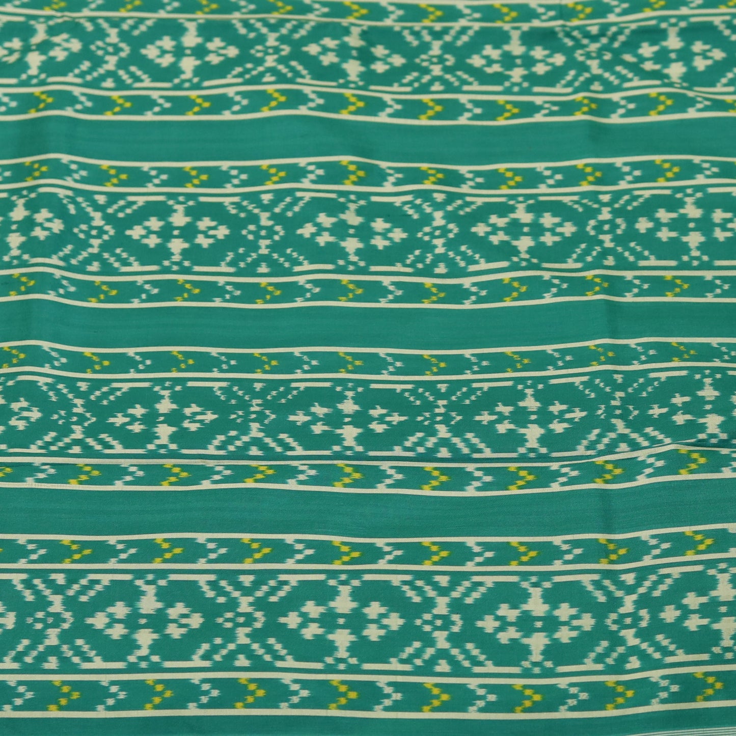 Sage Green & Peacock Green Mulberry Silk Patola Ikat Saree