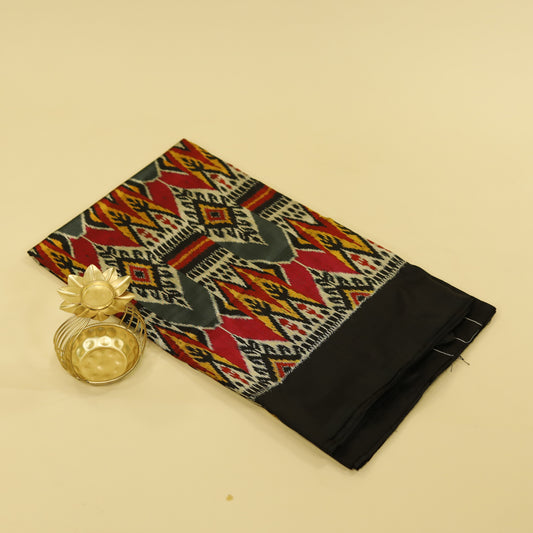 Iron Grey & Black  Mulberry Silk Pochampally Ikat