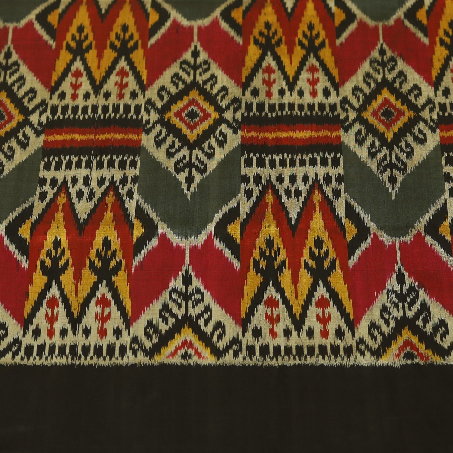 Iron Grey & Black  Mulberry Silk Pochampally Ikat