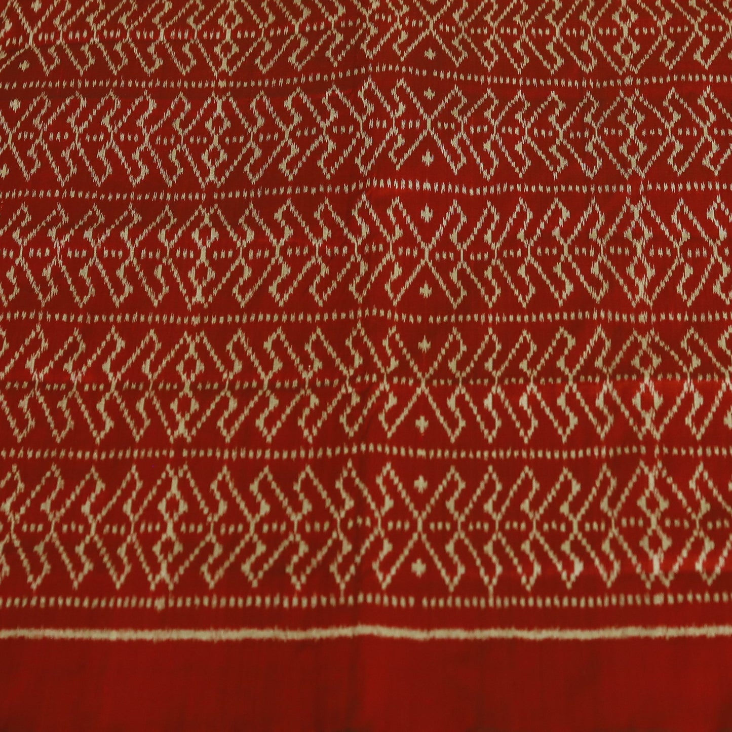 Maroon Mulberry Silk Odisha Ikat Saree