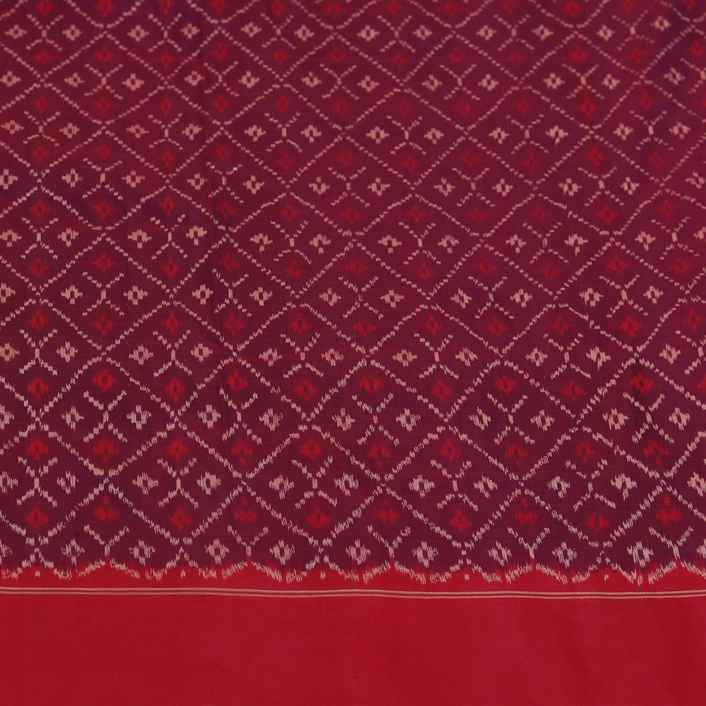 Purple & Rani Pink Mulberry Silk Pochampally Ikat Saree