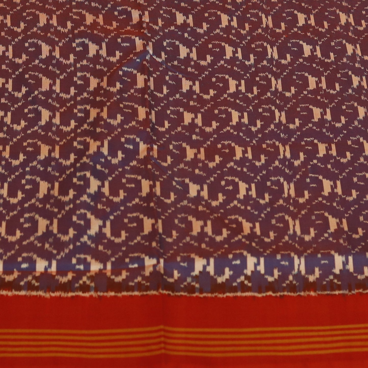 Blue & Red Dual Tone Mulberry Silk Pochampally Ikat Saree