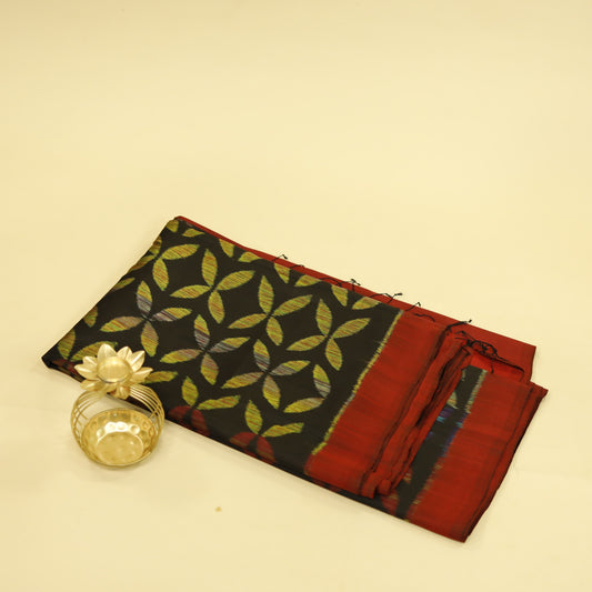 Black & Multicolor Blend Silk Odisha Ikat  Saree