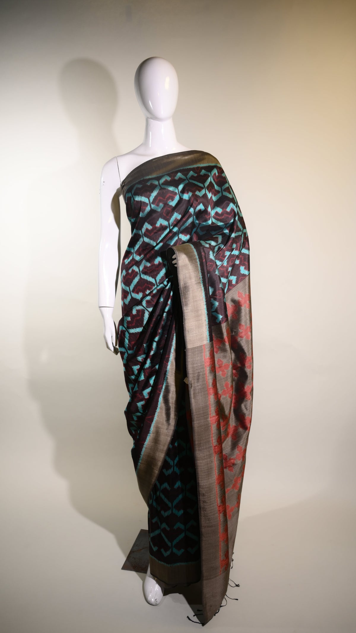 Bibhu Mohapatra Blue & Black Mulberry Silk Odisha Ikat Saree