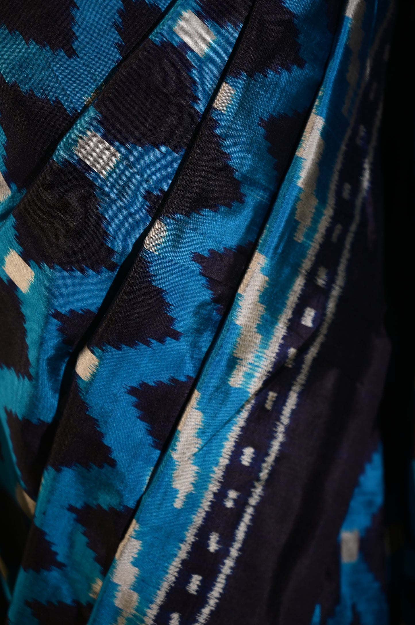 Bibhu Mohapatra Dual Shade Blue & Silver Mulberry Silk Odisha Ikat Saree