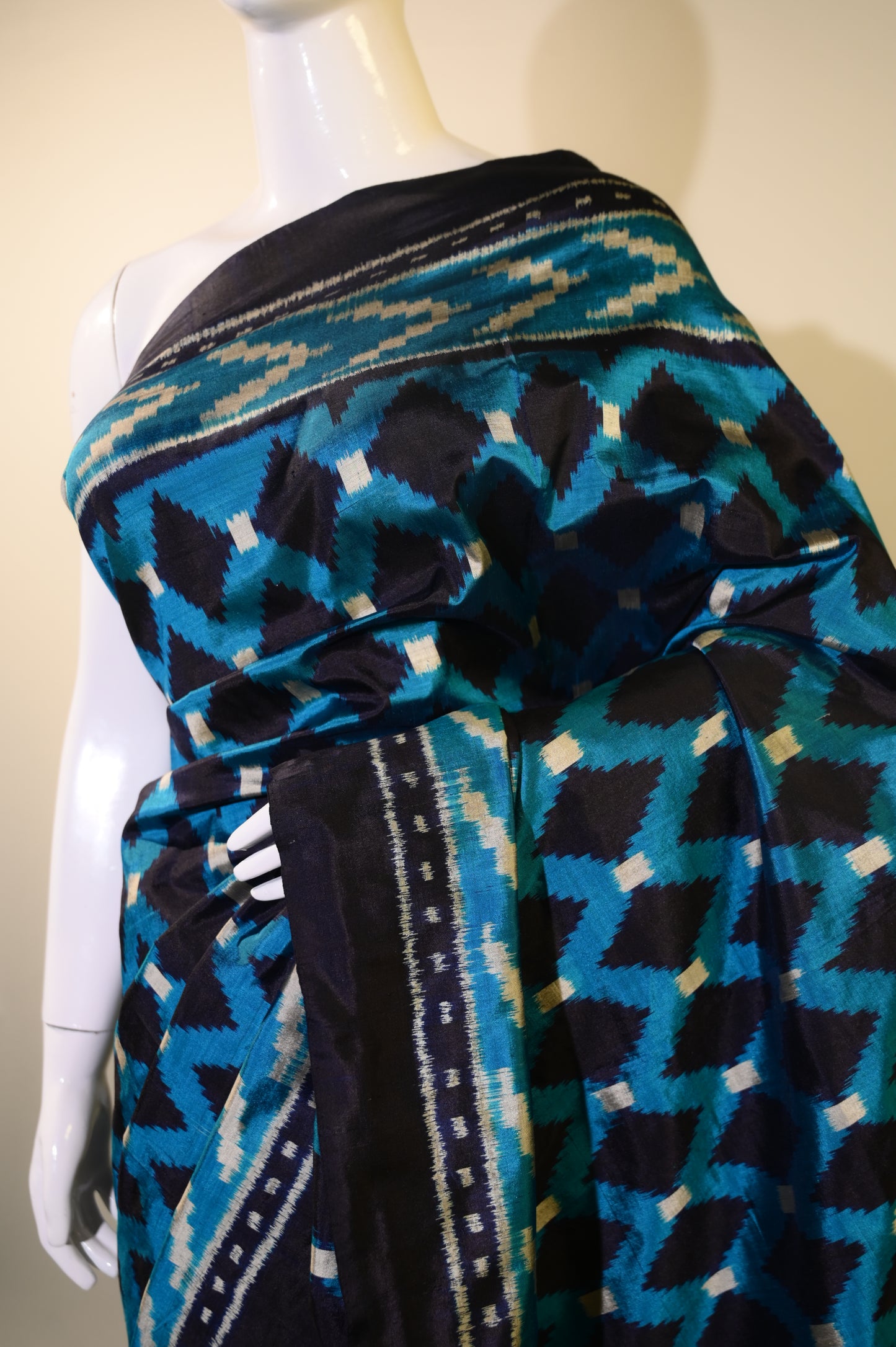 Bibhu Mohapatra Dual Shade Blue & Silver Mulberry Silk Odisha Ikat Saree