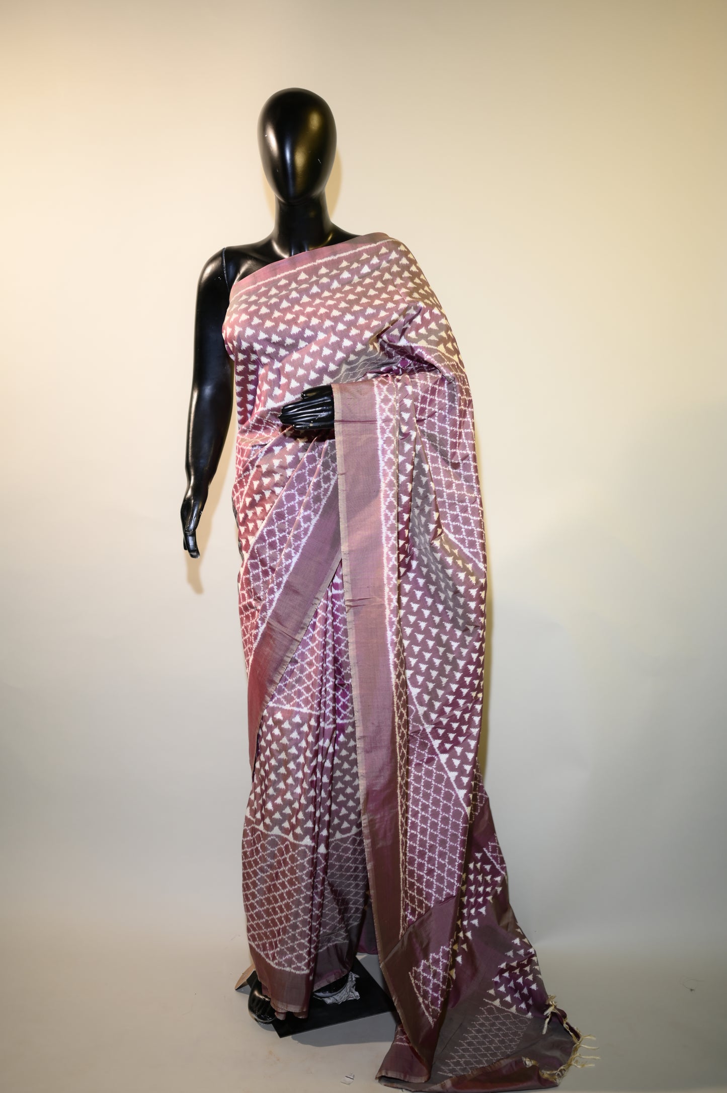 Bibhu Mohapatra Purple Mulberry Silk Pochampally Ikat Saree
