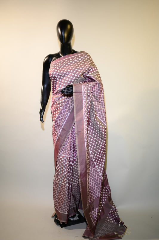 Bibhu Mohapatra Purple Mulberry Silk Pochampally Ikat Saree