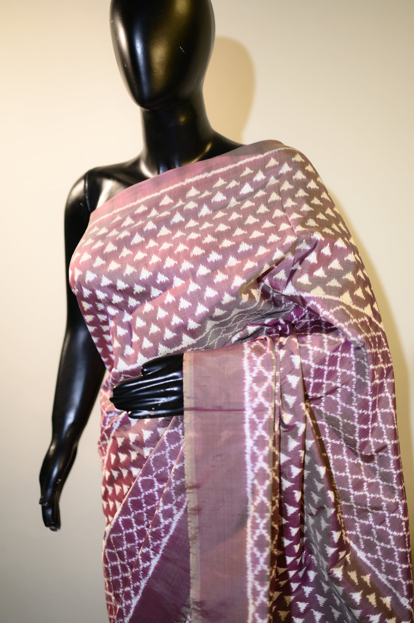 Bibhu Mohapatra Purple Mulberry Silk Pochampally Ikat Saree