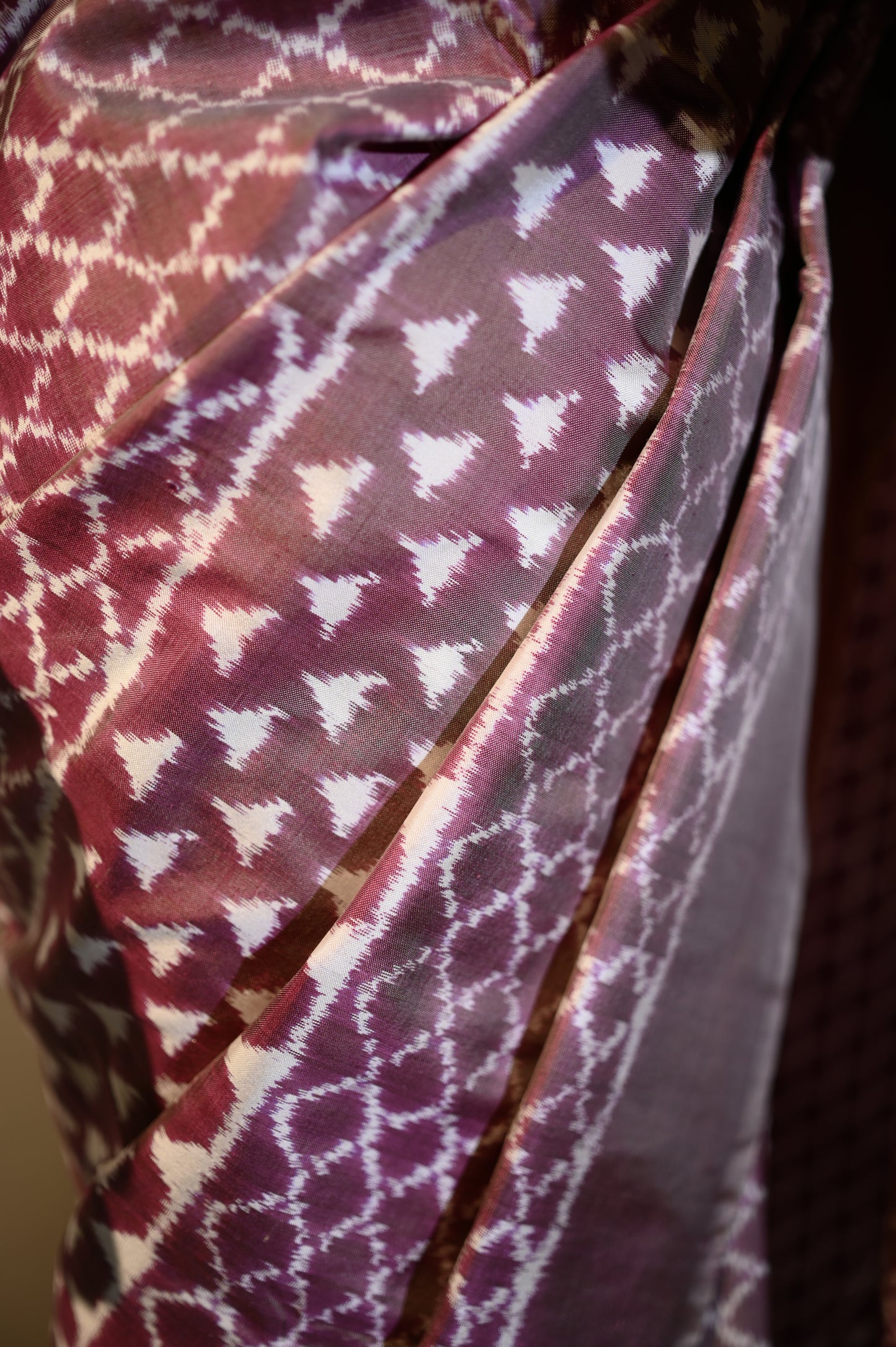 Bibhu Mohapatra Purple Mulberry Silk Pochampally Ikat Saree