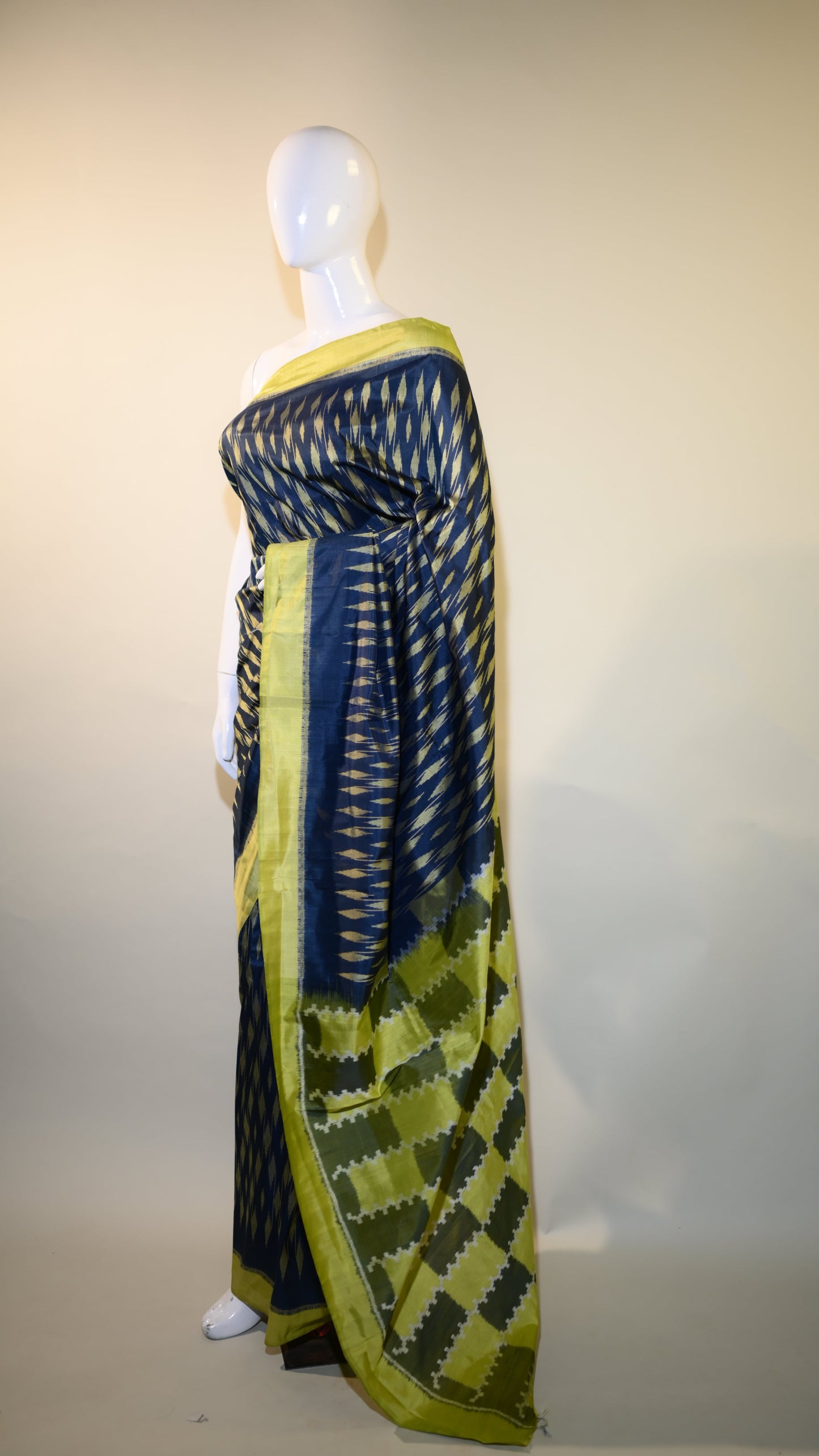 Bibhu Mohapatra Blue & Green Mulberry Silk Odisha Ikat Saree
