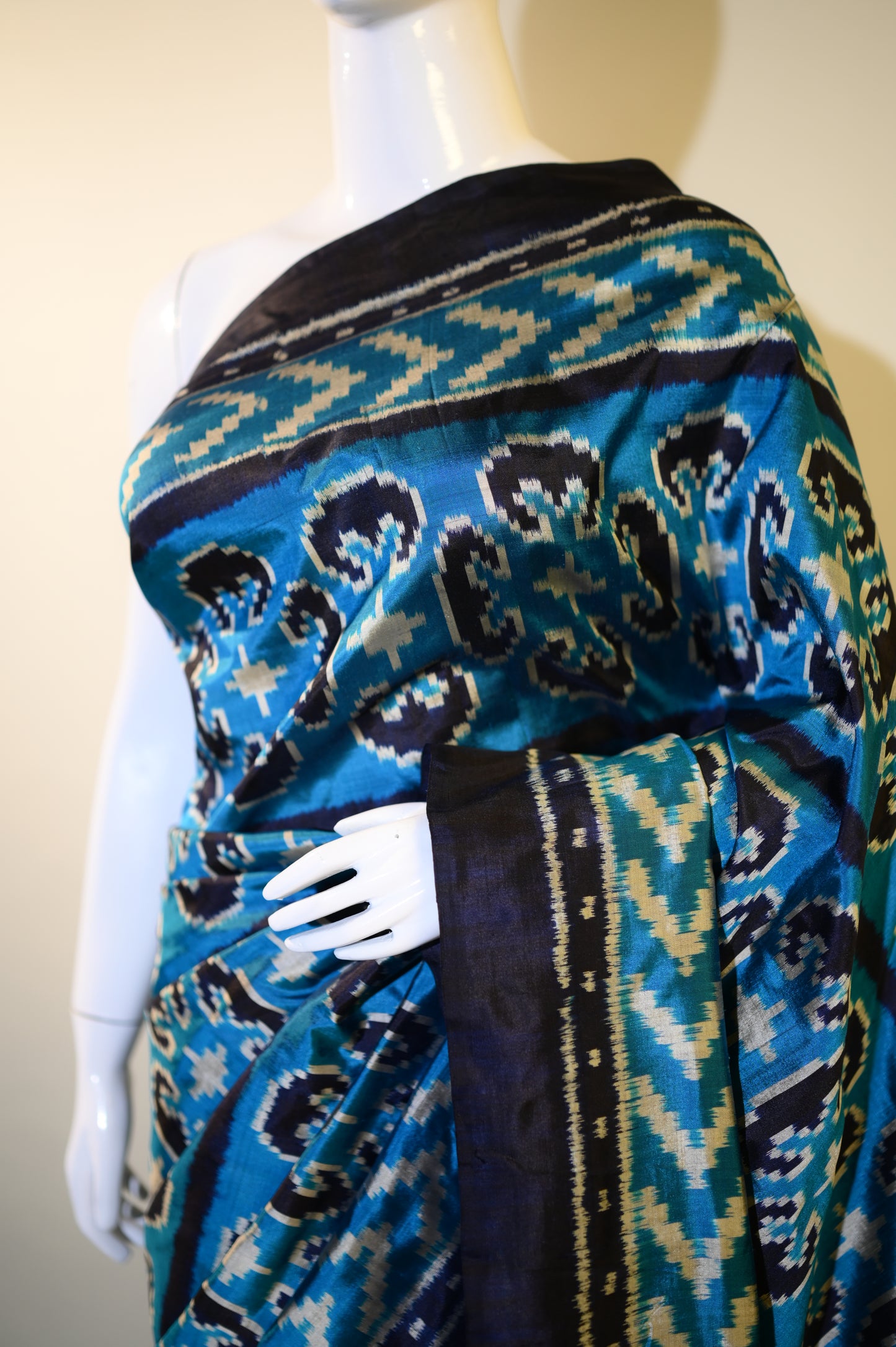 Bibhu Mohapatra Blue & Silver Mulberry Silk Odisha Ikat Saree