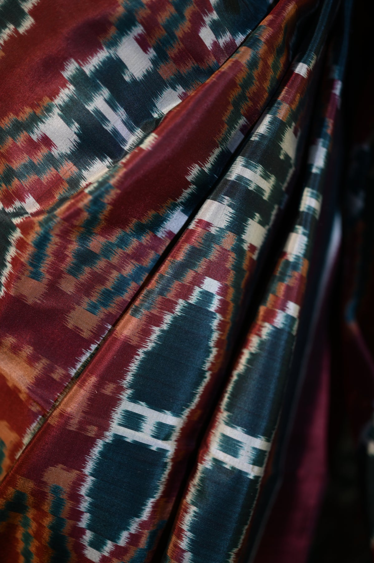 Bibhu Mohapatra Maroon & Blue Mulberry Silk Odisha Ikat Saree