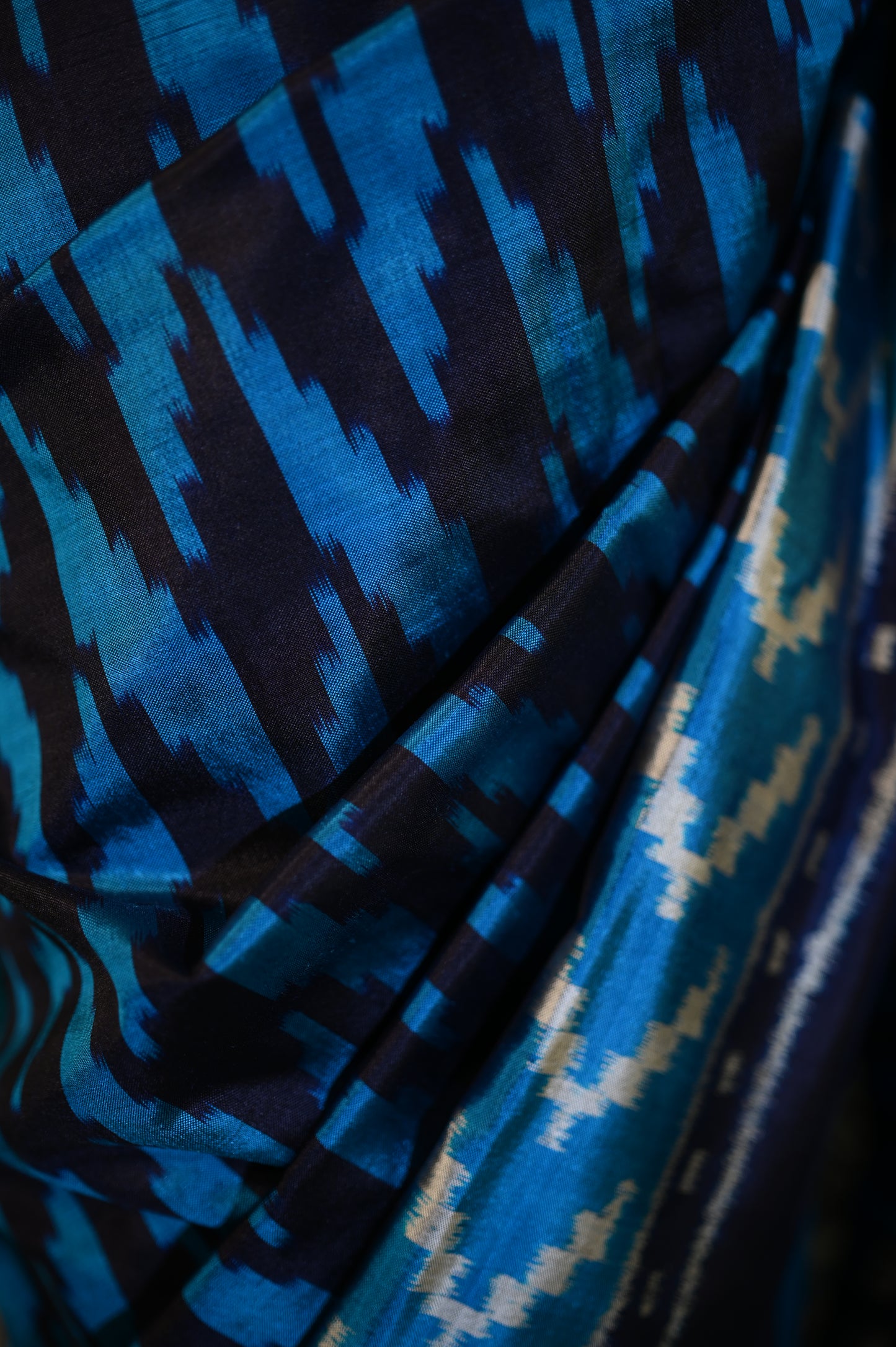 Bibhu Mohapatra Dual Blue & Silver Mulberry Silk Odisha Ikat Saree