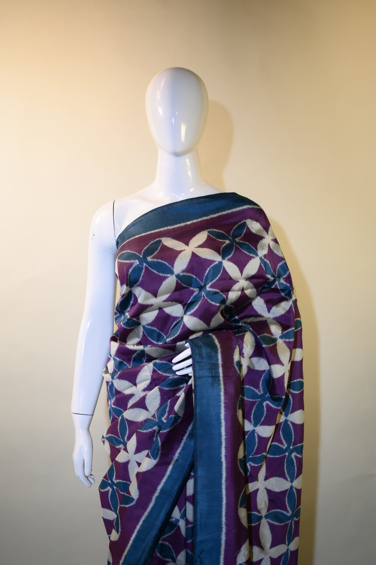 Bibhu Mohapatra Blue & Purple Mulberry Silk Odisha Ikat Saree