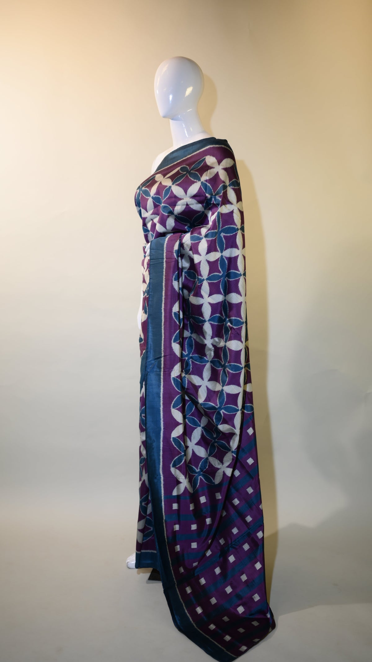 Bibhu Mohapatra Blue & Purple Mulberry Silk Odisha Ikat Saree