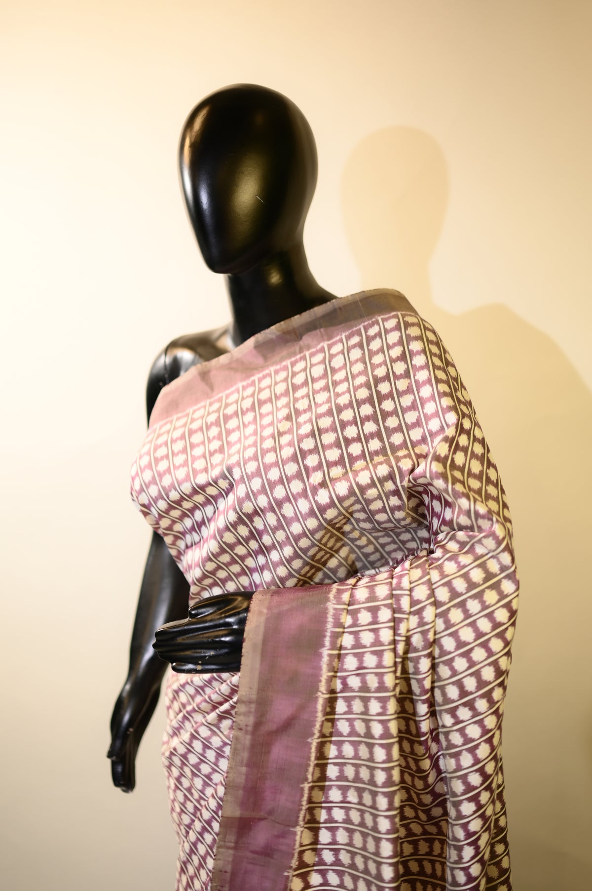 Bibhu Mohapatra Greyish Purple Mulberry Silk Pochampally Ikat Saree